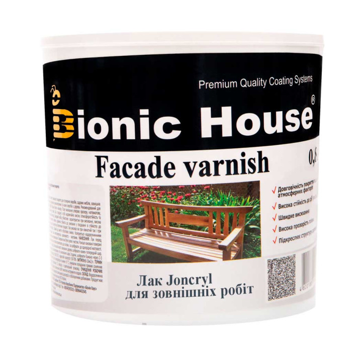 ЛАК ДЛЯ ЗОВНІШНІХ РОБІТ JONCRYL КОЛІРОВАНИЙ Акриловий погодостійкий, морозостійкий лак по дереву професійної серії