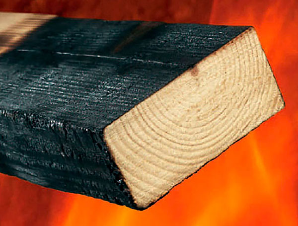 дія вогнезахисного просочення під вогнем